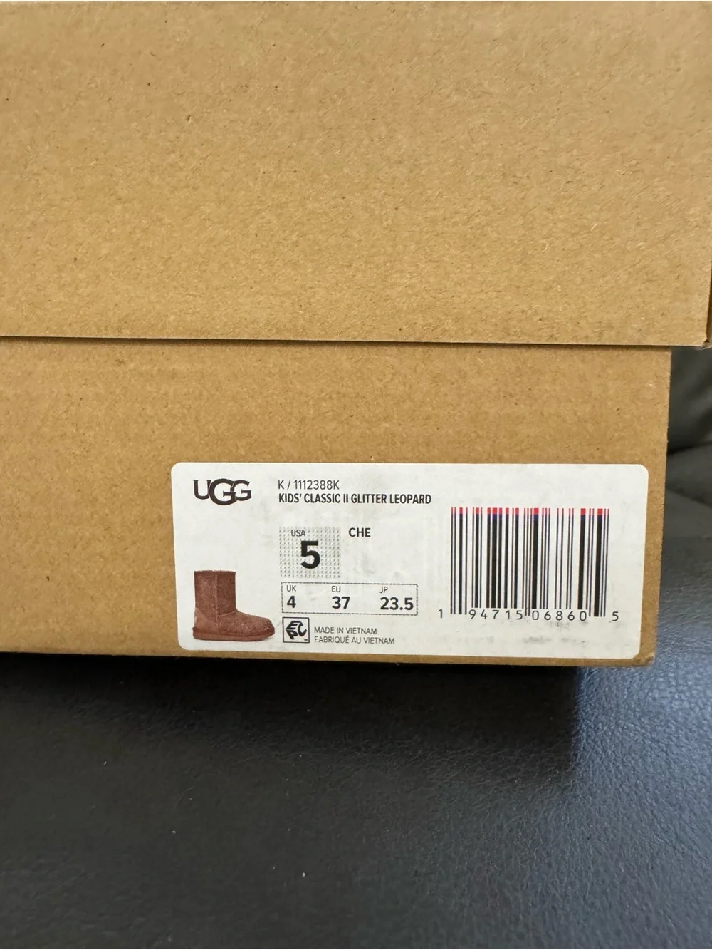 UGG Kids Classic II Glitter Leopard Boot